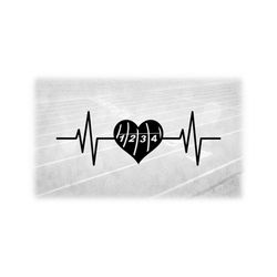 Sports Clipart: Black Track and Field Heart Shaped 4-Lane Track Inside Heart Rate Monitor, EKG, Pulse, Lifeline - Digital Download SVG & PNG