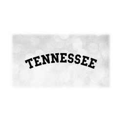 Geography Clipart: Black Arched USA State Name 'Tennessee' in Bold Black Collegiate Block Style Lettering - Digital Download svg png dxf pdf