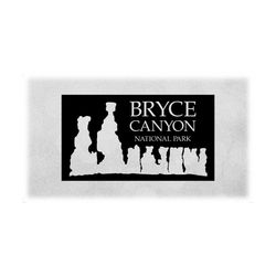 Nature Clipart: Silhouette of Bryce Canyon National Park w/ Thors Hammer & Other Rock Formations Cutout of Black - Digital Download SVG/PNG