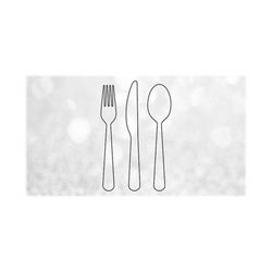 Shape Clipart: Simple Easy Silhouette Outlines of Fork, Knife, Spoon Eating Utensils for Kitchen Theme - Digital Download svg png dxf pdf