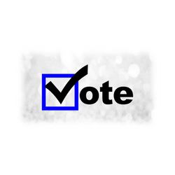 Word Clipart: Word 'Vote' with Checkmark as the Letter 'V' Reminder Voting is Important Blue and Black - Digital Download svg png dxf pdf
