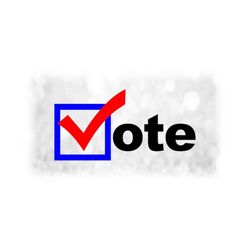 Word Clipart: Word 'Vote' with Checkmark as the Letter 'V' Reminder Voting is Important in Red Blue Black - Digital Download svg png dxf pdf