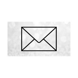 Shape Clipart: Simple Easy Black Outline Silhouette of Basic Envelope / Back of Letter for Mail Theme - Digital Download svg png dxf pdf