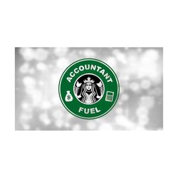 Business Clipart: Black/Green 'Accountant Fuel' with Money Bag & Calculator - Logo Spoof Inspired by Coffee Shop - Digital Download SVG/PNG