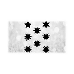 Shape Clipart: 8 Simple Black Solid Star Shapes on ONE Sheet to Copy/Paste or Drag/Drop into Your Project - Digital Download  svg dxf pdf