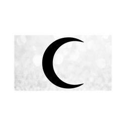 Holiday Clipart: Simple Black Crescent Moon for Celestial/Lunar, Wiccan/Witch, Astrology/Astonomy Themes  - Digital Download svg png dxf pdf