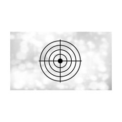 Shape Clipart: Black Isolated Crosshair Target with Black Center, Three Outer Rings for Scope, Guns, Practice - Digital Download SVG & PNG