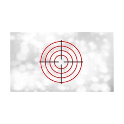 Shape Clipart: Isolated Crosshair Target with Blank Center, Four Red Outer Rings for Shooting, Guns, Practice - Digital Download SVG & PNG
