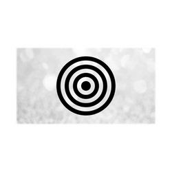 Shape Clipart: Seven-Level Target w/ 3 Black Rings and Black Bullseye for Practice, Aim, Shooting, Darts - Digital Download svg png dxf pdf