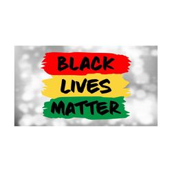 Clipart for Causes: Black Lives Matter Words in Black Overlaid on Rasta Color Paint Swashes, Red, Yellow, Green - Digital Download SVG & PNG