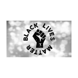 Clipart for Causes: Black Lives Matter Distressed or Grunge Words in Circle with Black Power Fist in the Center - Digital Download SVG & PNG
