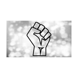 Clipart for Causes: Black Power Fist Symbol Thick Bold Black Outline - Black Lives Matter - Solidarity Support - Digital Download SVG & PNG