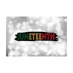 Clipart for Causes:  Rasta Colors 'Juneteenth' in African Font Overlay on Large Black Paint Swash - BLM Support - Digital Download SVG & PNG