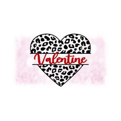 Holiday Clipart: Large Split Black Leopard Skin Pattern Heart Shape with Outline for Love / Valentine's Day - Digital Download SVG & PNG