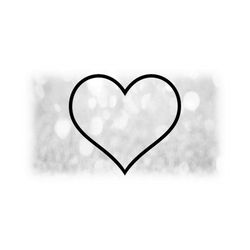 Shape Clipart: Large Black Easy Heart Outline or Border for Love or Valentines - Change Color w/ Your Software  -Digital Download SVG & PNG
