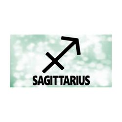 Shape Clipart: Black/White Zodiac Symbol/Word for 'Sagittarius' the Archer/Centaur - Sign for Nov 23 to Dec 21 - Digital Download SVG & PNG