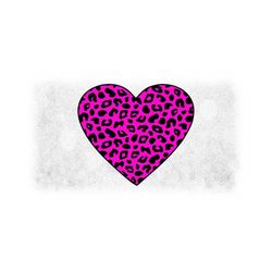 holiday clipart: layered black on pink leopard skin pattern heart shape w/ outline for love / valentine's day - digital download svg & png