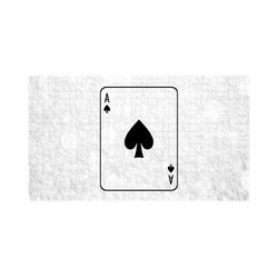 Entertainment Clipart: Simple Bold Black Ace of Spades Card with Thin Outline from Deck of Playing Cards - Digital Download SVG and PNG