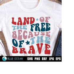 Land of the Free Because of the Brave SVG, America, 4th of July, Memorials Day SVG,  Patriotic svg