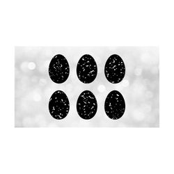 Holiday Clipart: Six Distressed or Grunge Easter Eggs in Black - Change the Colors with Your Own Software - Digital Download SVG & PNG