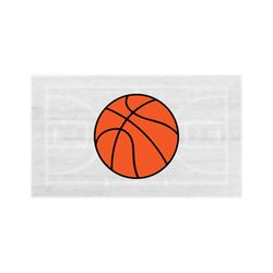 Sports Clipart: Basic Black Basketball Overlaid on Orange Background for Players, Teams, Coaches, Parents - Digital Download svg png dxf pdf