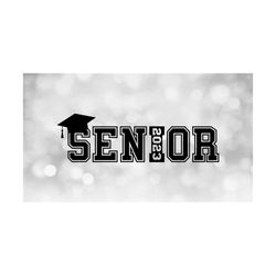Education Clipart: Black Bold Word 'Senior' with Vertical Graduation Year '2023' Letter 'I' with Grad Cap - Digital Download svg png dxf pdf