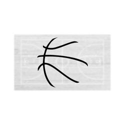 Sports Clipart: Large Black Basketball Floating Lines or Skeleton Outline Drawing - Change Color Yourself - Digital Download SVG & PNG