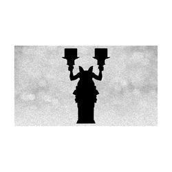 Entertainment Clipart: Black Silhouette of Gargoyle Wall Candelabra Inspired by Theme Park Haunted Mansion Ride - Digital Download SVG & PNG