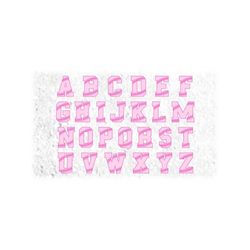 Sports Clipart: Softball Layered Alphabet Letters on ONE Single Sheet - Breast Cancer Pink - Digital Download SVG. NOT Installable Font File
