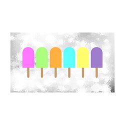Shape Clipart: Large Pastel Colored Popsicles Shapes on Tan Flat Wooden Popsicle Sticks - Summer Ice Cream - Digital Download SVG & PNG