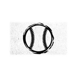 sports clipart: black grunge brush stroke softball or baseball  outline for players, coaches, parents - digital download svg png dxf pdf