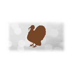 Holiday Clipart: Simple Easy Thanksgiving Theme Turkey Bird Silhouette in Brown Solid Format, Fall Feast - Digital Download SVG & PNG