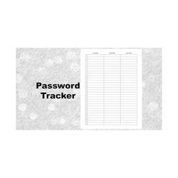 Printable Forms: Handy Password Tracker Form with Columns for Site or App Location, User Name, and Password - Digital Download PDF & PNG