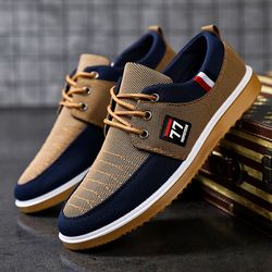 new men's canvas shoes lightweight sports shoes casual mesh breathable vulcanized shoes classic fashion lace up work