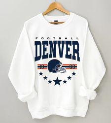 Denver Football Sweatshirt, Vintage Style Denver Football Crewneck, America Football Sweatshirt, Denver Crewneck, Footba