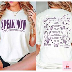 Speak Now 2 Sides Unisex Shirt, Taylor Swiftie Merch, Taylor Swiftie Tour Tee, Taylor Swiftie Fan Gift, Speak Now Eras S