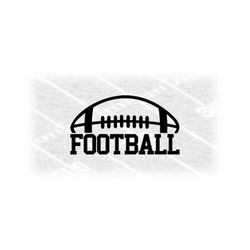 Sports Clipart: Black Word 'FOOTBALL' in Collegiate Block Type with Half Football Overlay for Coaches - Digital Download svg png dxf pdf