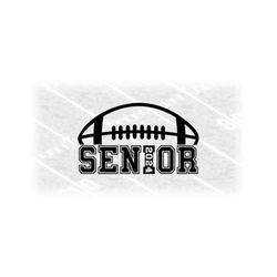 Sports Clipart: Black Half Football with Word 'SENIOR' in Collegiate Style & Graduation Year 2024 - Digital Download svg png dxf pdf