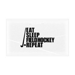 Sports Clipart: Black Field Hockey Stick, Ball, and Words 'Eat Sleep Field Hockey Repeat' for Players Teams Digital Download svg png dxf pdf