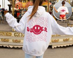 Denver Shirt, Smiley face Hoodie, Emoji Crewneck Sweatshirt