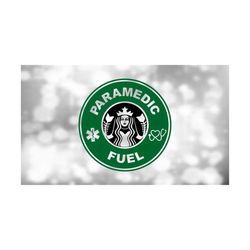 Medical Clipart: Black/Green 'Paramedic Fuel' and Emergency Medical Symbols - Logo Spoof Inspired by Coffee Shop - Digital Download SVG/PNG
