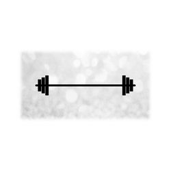 Sports Clipart: Black Barbell / Bar Bell Weight Lifting and Fitness - Change Color with Your Own Software - Digital Download SVG & PNG