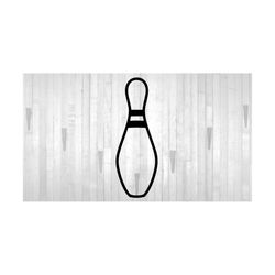 Sports Clipart: Simple Easy Weed Striped Bowling Pin in Black Bold Outline- Bowlers, Alleys, Lanes, Leagues - Digital Download SVG & PNG