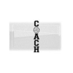Sports Clipart: Black Word 'Coach' in Collegiate Block Type w/ Bold Volleyball as Letter 'O' for Coaches - Digital Download svg png dxf pdf