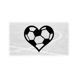 Sports Clipart: Black Heart Shaped Soccer Ball - Heart with Soccer Ball Inside - Players Teams Coaches Parents - Digital Download SVG & PNG