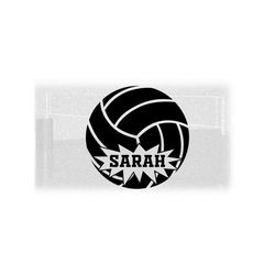Sports Clipart: Black Blank Volleyball with Cracked Open Name Frame Space to Add Player or Team Name - Digital Download svg png dfx pdf