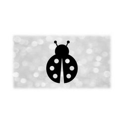 Animal Clipart: Simple Easy All Black Ladybug Silhouette - Coccinellidae, Flying Insect, Lady Bug, Good Luck - Digital Download SVG & PNG