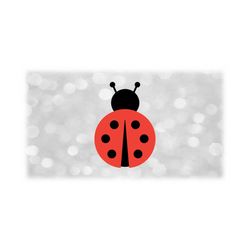 Animal Clipart: Simple Easy All Black and Red Layered Ladybug - Coccinellidae, Flying Insects, Bugs, Good Luck - Digital Download SVG & PNG