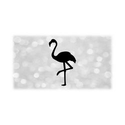 Animal Clipart: Simple and Easy Black Flamingo Silhouette with Legs Straight and Bent - Change Color Yourself - Digital Download SVG & PNG