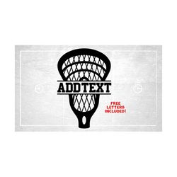 Sports Clipart: Split Lacrosse Stick Net with Space for Name Frame to Personalize - Players Teams Coaches - Digital Download svg png dxf pdf